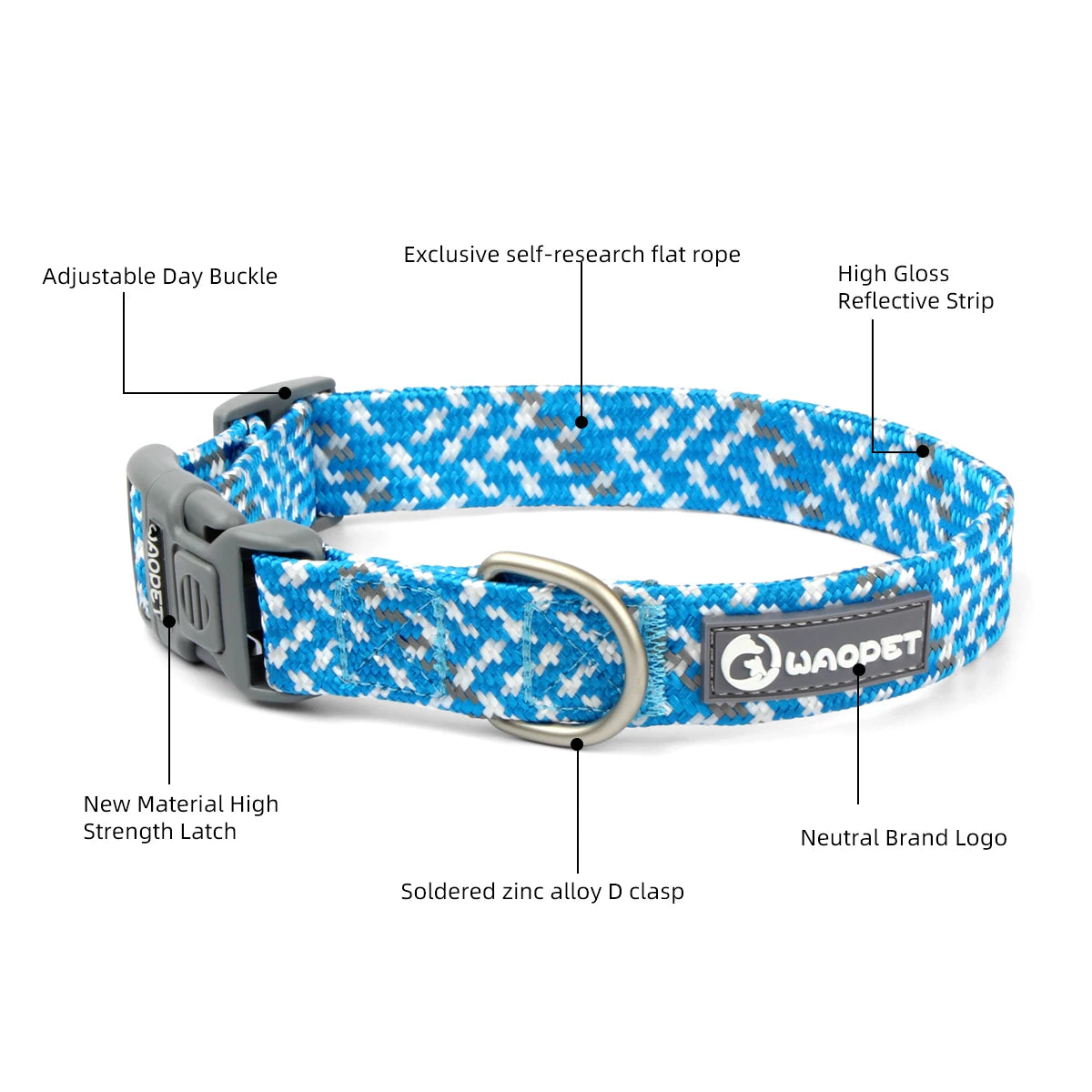 Waopet - Reflecterende Multicolor Halsband